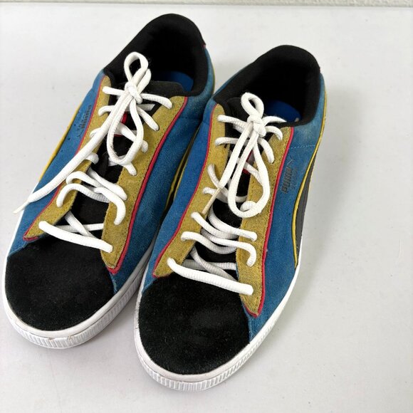 Puma Other - Puma SmileyWorld Suede Kids Sneakers Size 7 C Royal Blue Gold Shoes 384928-01